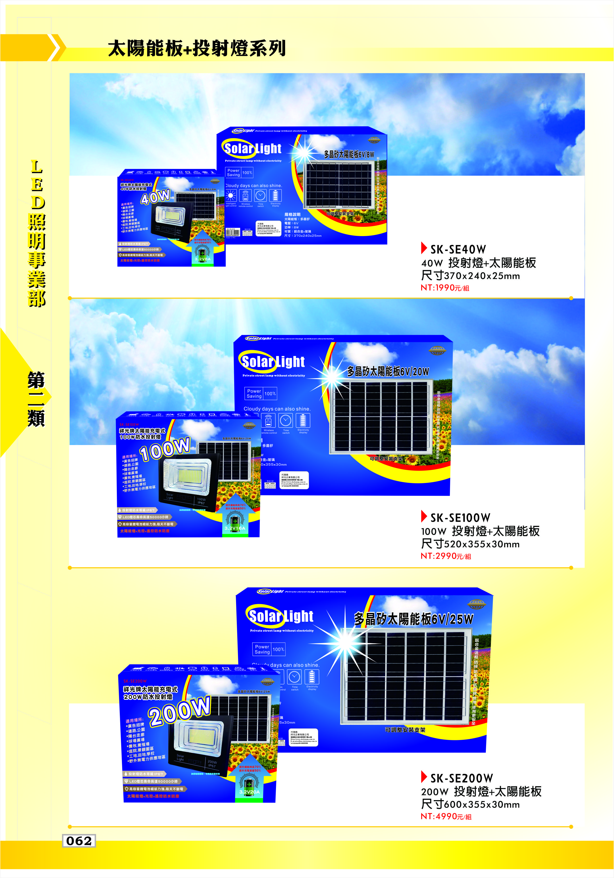 太陽能板＋投射燈系列